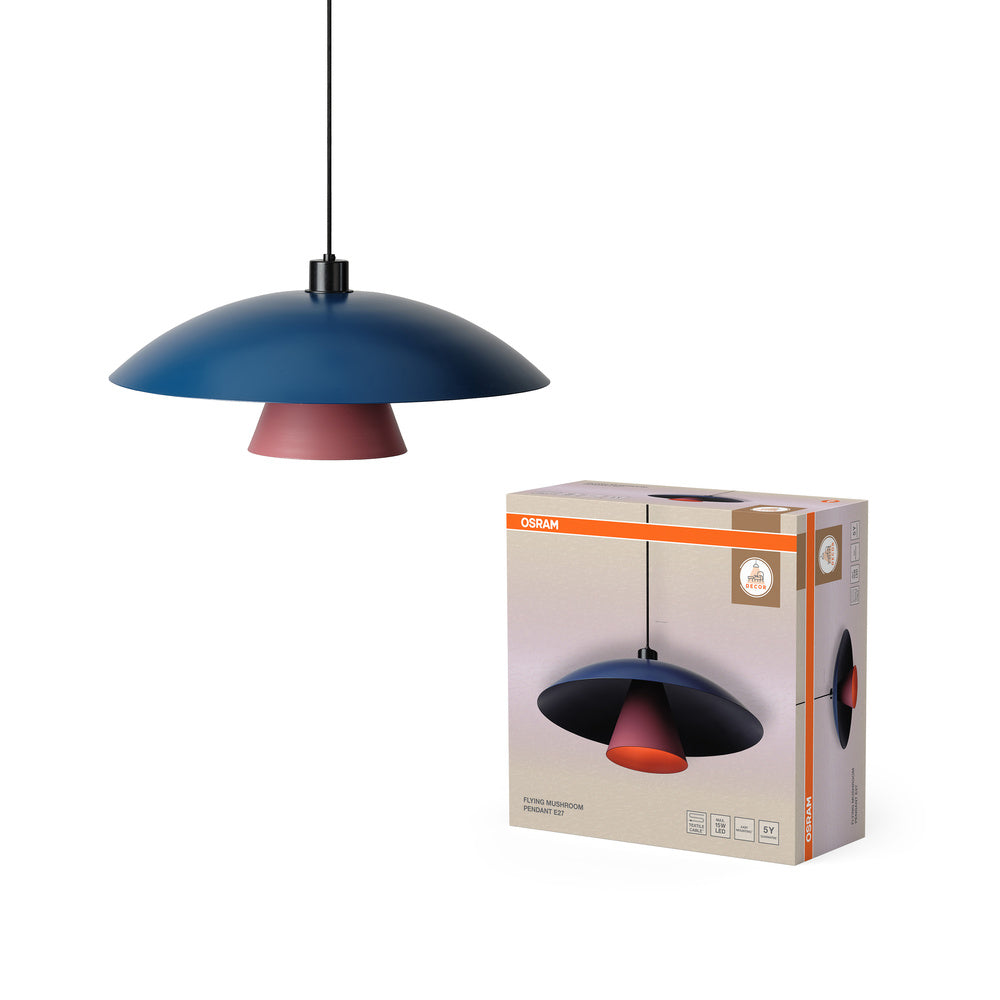 Decor Flying Mushroom Pendant Pendant E27 Blue