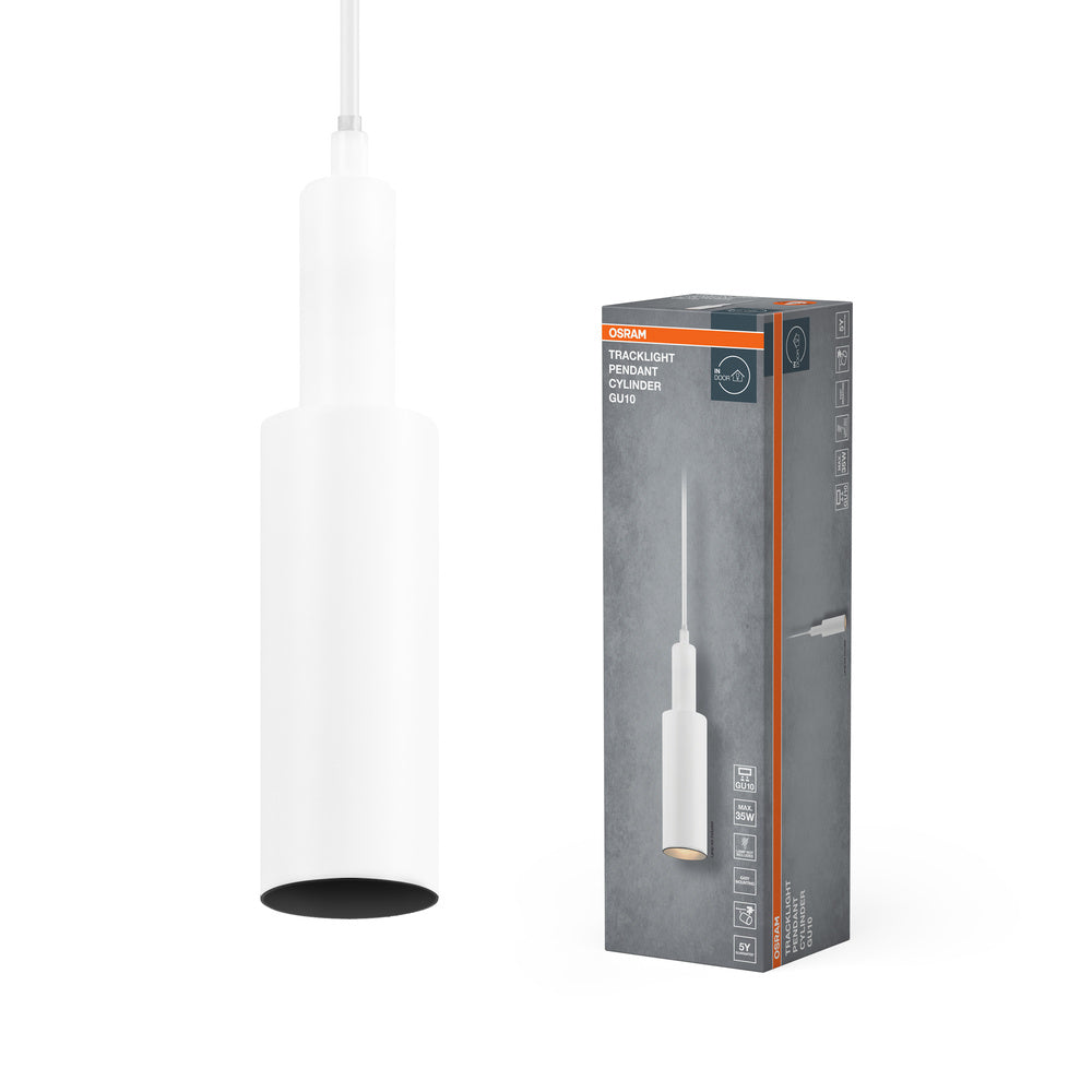 Lámpara colgante OSRAM TRACKLIGHT PENDANT CYLINDER, blanca GU10