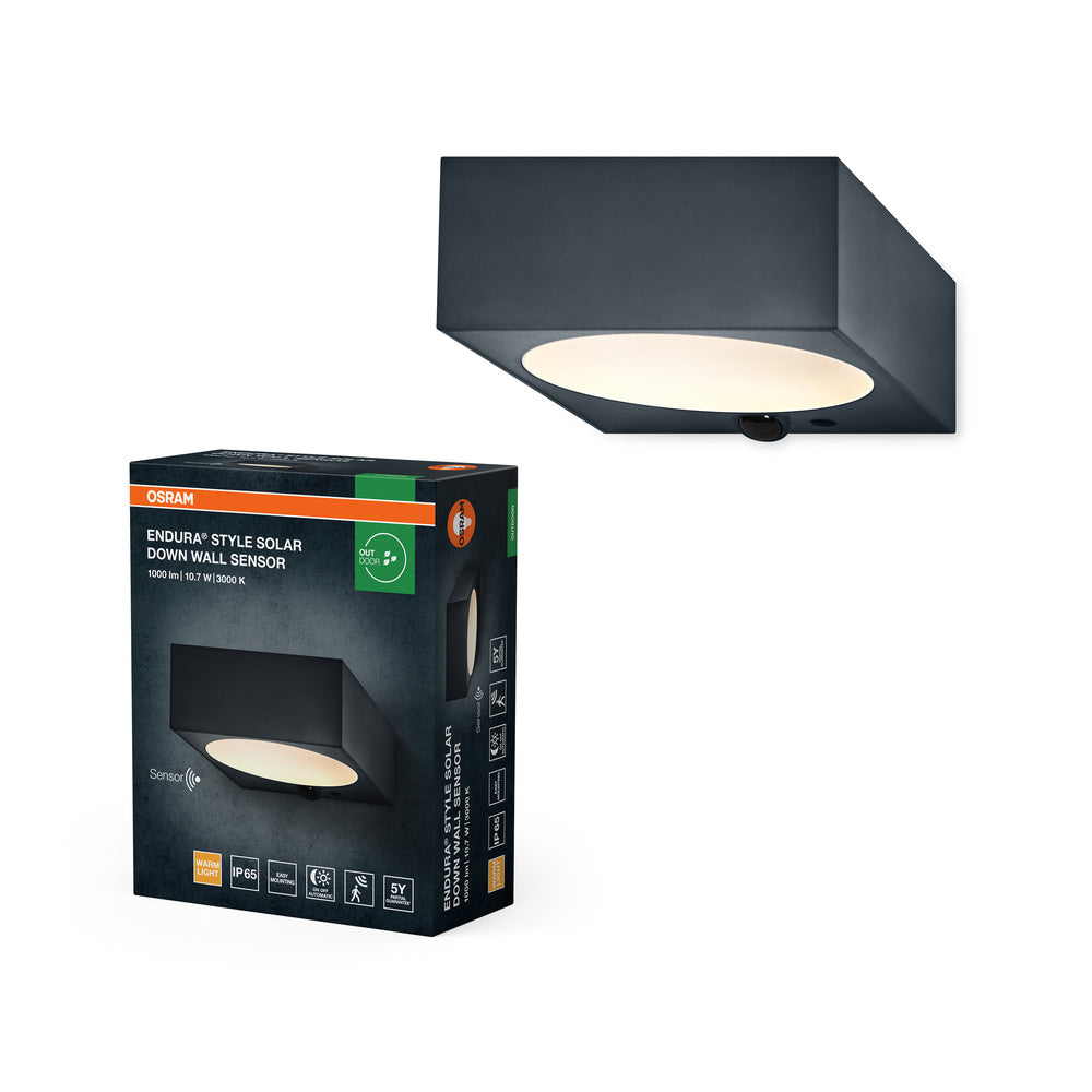 ENDURA STYLE SOLAR BRIGHT SENSOR Wall Down IP54 Dark Grey
