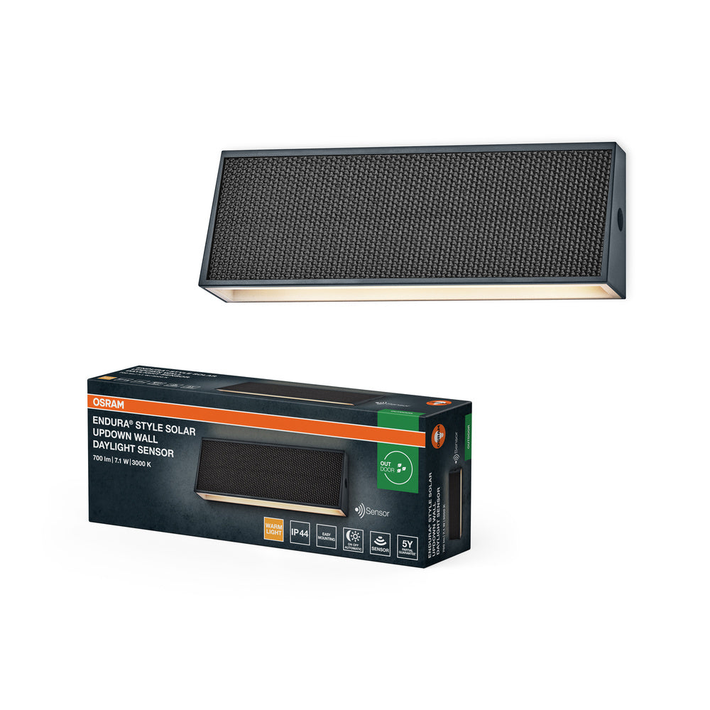 ENDURA STYLE SOLAR BRIGHT DAYLIGHT SENSOR Wall Updown IP54 Dark Grey