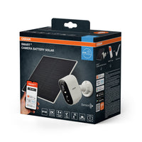 OFERTA - OSRAM Wifi SMART+ Cámara de vigilancia inteligente para exteriores, blanca, con energía solar + enchufe inteligente gratis