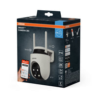 AKTION - OSRAM Wifi SMART+ Smarte Outdoor Überwachungskamera Drehbar Weiß inkl. Gratis Smart Plug