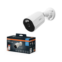 AKTION - OSRAM Wifi SMART+ Smarte Outdoor Überwachungskamera Weiß inkl. Gratis Smart Plug