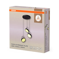 Lámpara colgante OSRAM DECOR Puck 3xPL 36W negra