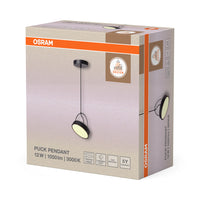 Lámpara colgante OSRAM DECOR Puck de 12 W, color negro