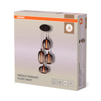 Lámpara colgante OSRAM DECOR Needle Plate 4xE27 Gris oscuro