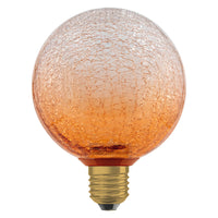 Lámpara LED OSRAM DECOR de cristal craquelado redonda naranja