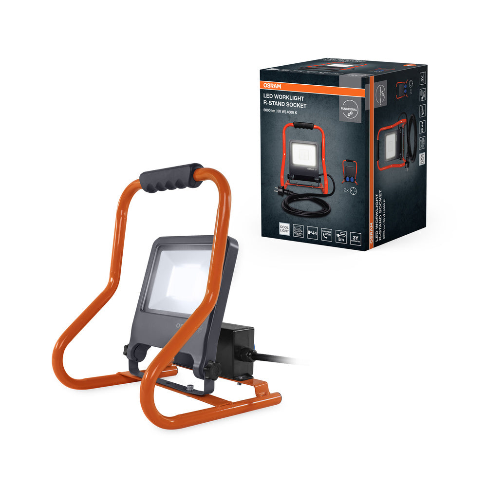 OSRAM WORKLIGHTS R-STAND Baustrahler, Mehrfachsteckdose, (GEN 2) 50W, 4500lm, 4000K