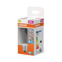 Lámpara LED OSRAM Retrofit Classic A transparente (ex 40W) 4,5W / 6500K Blanco frío E27