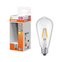 Lámpara LED OSRAM LED Retrofit CLASSIC ST 4W 827 Transparente E27, 470 lm, 2700 K, blanco cálido