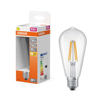 Lámpara LED OSRAM LED Retrofit CLASSIC ST 6,5W 827 Transparente E27, 806 lm, 2700 K, blanco cálido