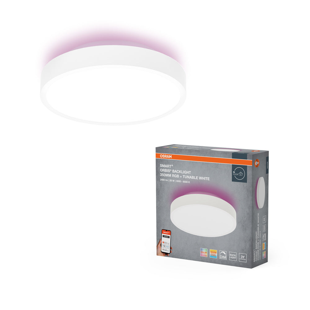 Lámpara de techo LED OSRAM Wifi SMART+ ORBIS BACKLIGHT RGBW Multicolor 35 cm Blanco sintonizable 28 W / 3000-6500 K