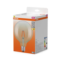 Bombillas LED OSRAM, forma esférica clásica, equivalente a 40 W, E27, G125, 2700 Kelvin, blanco cálido, vidrio transparente, paquete individual
