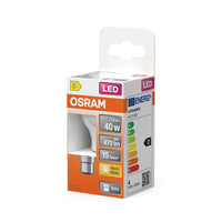 Lámpara LED OSRAM Retrofit CLASSIC P 4W 827 Frosted B22d, 470 lm, 2700 K, Blanco cálido