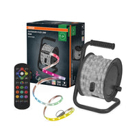 Tira LED flexible para exteriores OSRAM RGB 20 m IP65 con control remoto