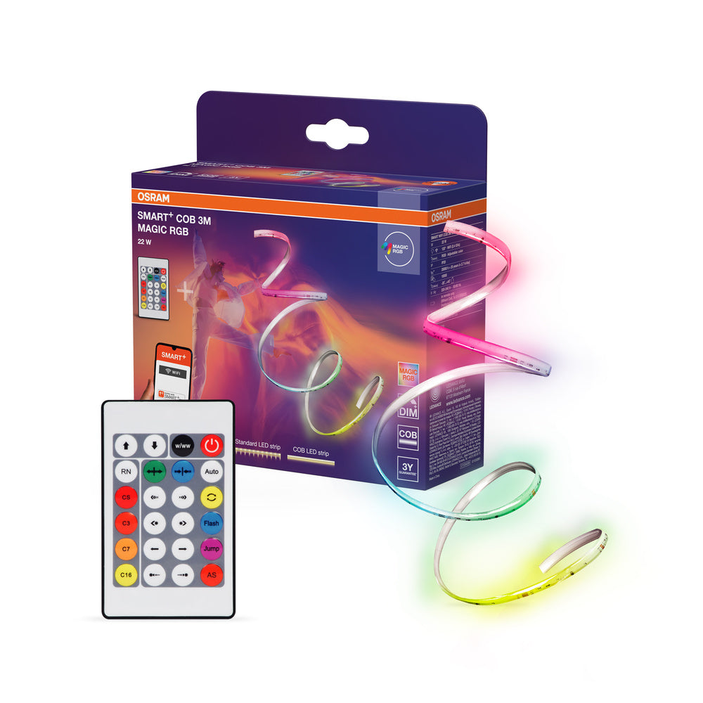 OSRAM Wifi SMART+ COB MAGIC con control remoto, RGB, 3m
