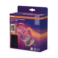 OSRAM FLEX OUTDOOR SOLAR flexibler LED-Lichtstreifen, 3M, 1.2W, RGB-Farbsteuerung, solarbetrieben, IP44, mit Fernbedienung, dimmbar
