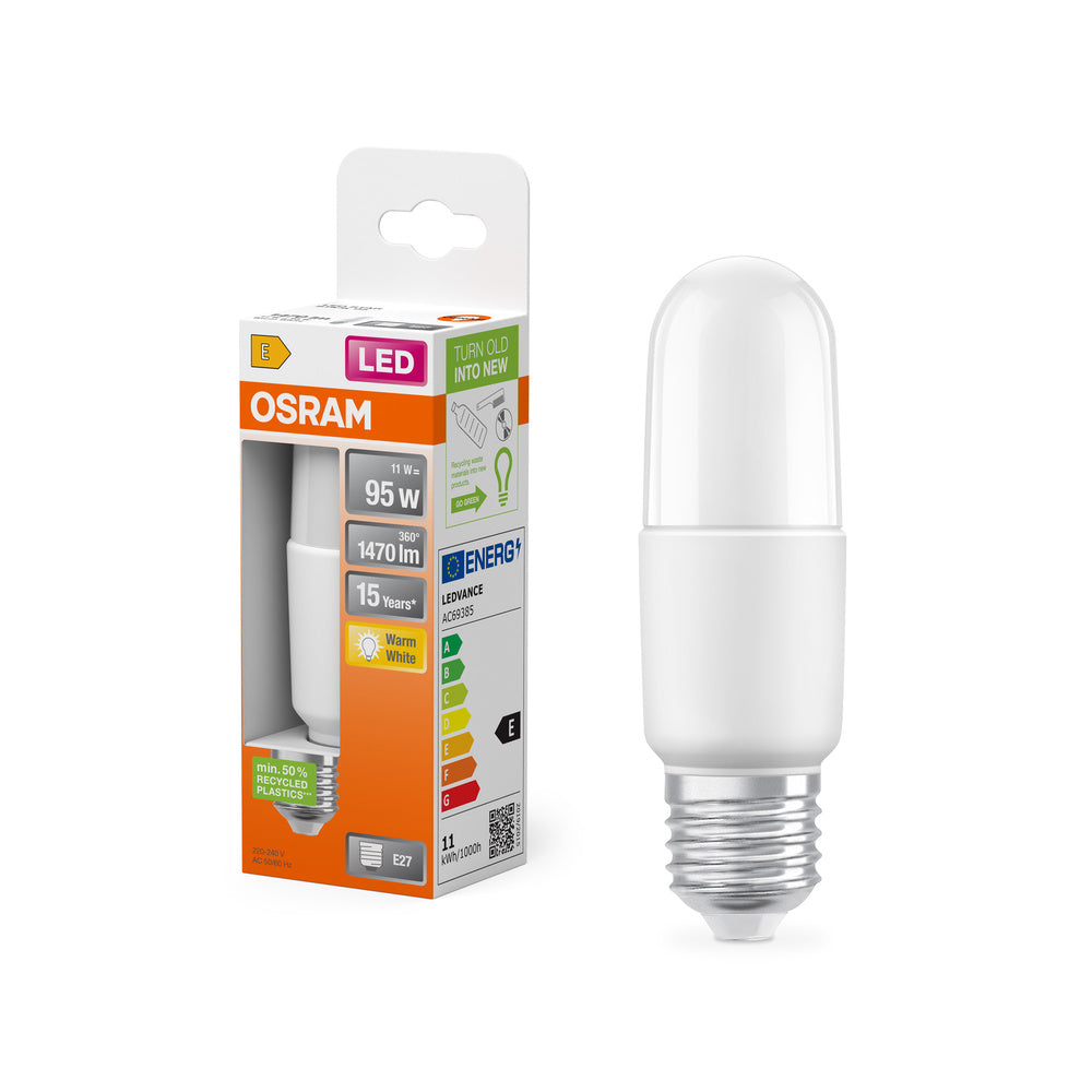 OSRAM LED PCR Classic Stick 11W 827 matt E27