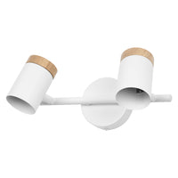 Lámpara de techo OSRAM LED Spot Stamp 2xGU10 blanca y madera