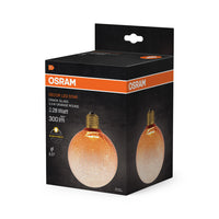 Lámpara LED OSRAM DECOR de cristal craquelado redonda naranja