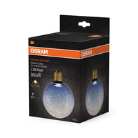 Lámpara LED OSRAM DECOR de cristal craquelado redonda azul