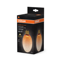 Lámpara LED OSRAM DECOR de cristal craquelado, larga, color naranja
