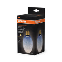 Lámpara LED OSRAM DECOR de cristal craquelado, larga, azul