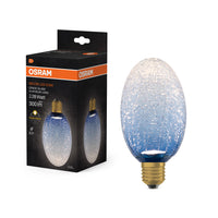 Lámpara LED OSRAM DECOR de cristal craquelado, larga, azul