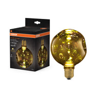Lámpara LED OSRAM DECOR, pequeña, dorada, cristal eléctrico
