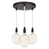 Lámpara colgante OSRAM DECOR Glow Plate, cable iluminado, 3 LED E27 Select