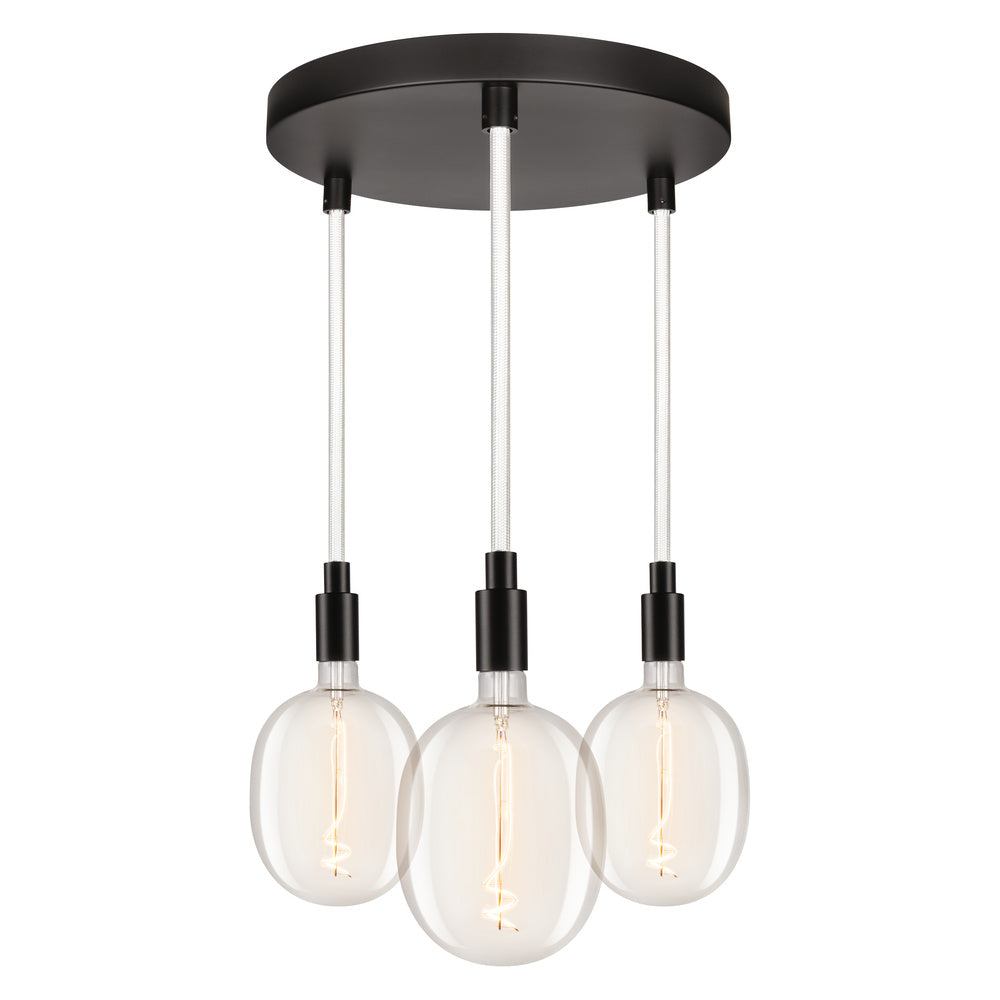 Lámpara colgante OSRAM DECOR Glow Plate, cable iluminado, 3 LED E27 Select