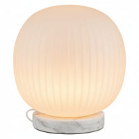 Lámpara de mesa de mármol con farol de cristal OSRAM DECOR E27