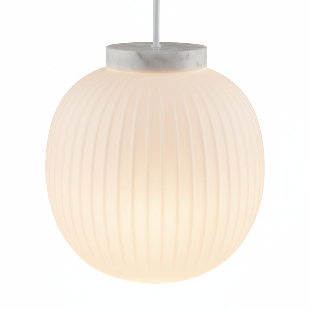 Lámpara colgante de mármol con farol de cristal OSRAM DECOR E27