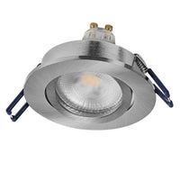 Foco empotrable LED OSRAM Spot Recess GU10 regulable, giratorio, 6 W, níquel satinado, 68 mm de diámetro.