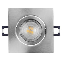 Foco empotrable LED OSRAM Spot Recess GU10 giratorio cuadrado Click 4,5 W 827 Níquel satinado ⌀68 mm