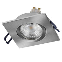 Foco empotrable LED OSRAM Spot Recess GU10 giratorio cuadrado Click 4,5 W 827 Níquel satinado ⌀68 mm