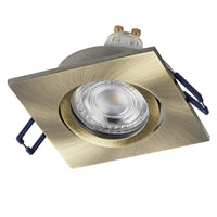 Foco empotrable LED OSRAM Spot Recess GU10 giratorio cuadrado Click 4,5 W latón verde ⌀68 mm