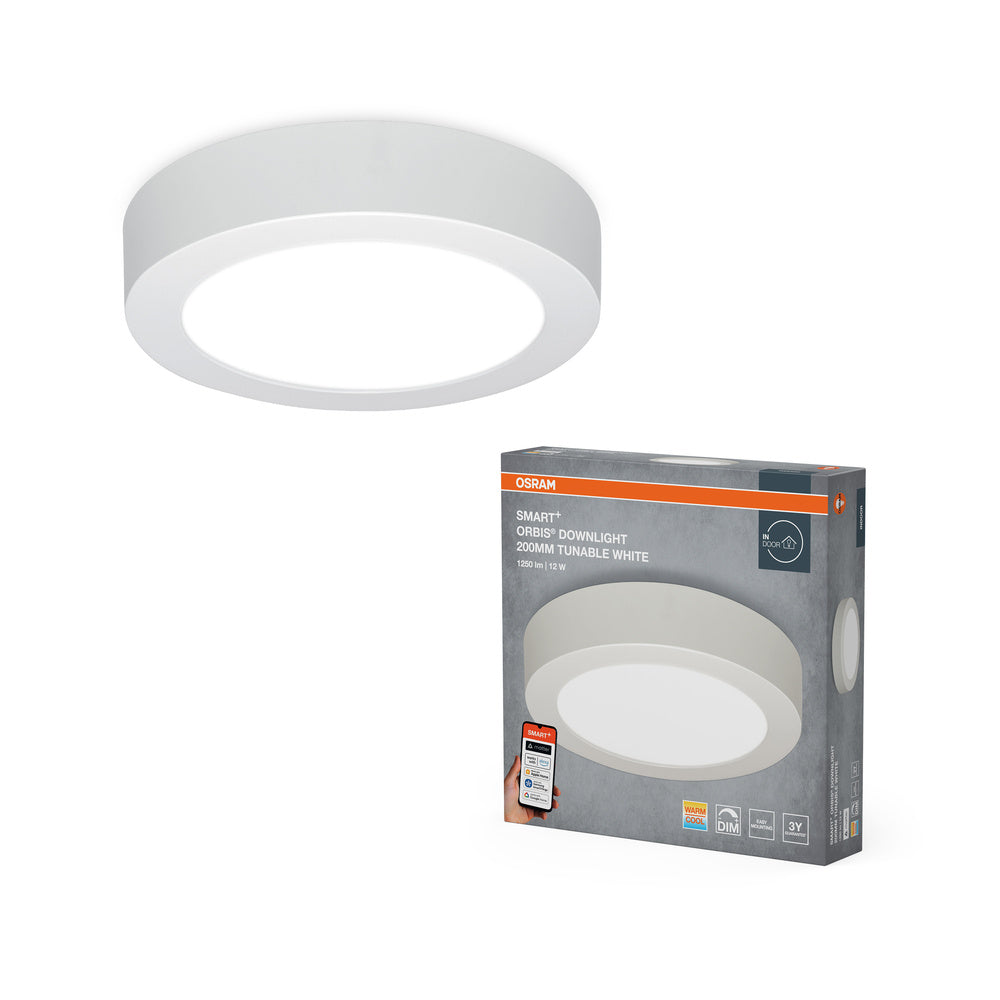 OSRAM Matter SMART+ LUZ DE SUPERFICIE DOWNLIGHT TW / 12 W, 220…240 V, Blanco Ajustable, 3000…6500 K