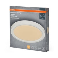 Lámpara de techo redonda OSRAM Orbis Quickfix de 195 mm y 16 W con atenuación por clic, color blanco