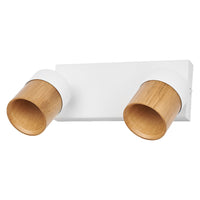 Foco LED OSRAM Half Wood Line, luz de techo 2xGU10, blanco y decoración de madera