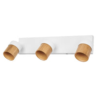 Foco LED OSRAM Half Wood Line, luz de techo 3xGU10, blanco y decoración de madera