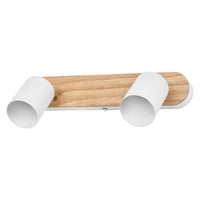 Lámpara de techo OSRAM LED Spot Wood Line 2xGU10 blanca y decoración de madera
