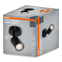 Foco LED OSRAM ELEMENTAL Negro, redondo, 1xGU10, negro, 14 x 8 cm