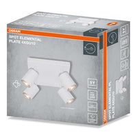 Foco LED OSRAM ELEMENTAL Plate White de 4 puntos, luz, 4xGU10, blanco, 21 x 13,8 x 21 cm