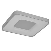 Lámpara de techo OSRAM Orbis Piana, 485 x 485 mm, 36 W, 3000 K, blanco cálido, regulable con Click, plateada