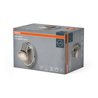 Aplique de pared cilíndrico LED Spot OSRAM 1xGU10 Níquel cepillado