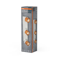 Foco LED OSRAM Half Wood Line, luz de techo 3xGU10, blanco y decoración de madera