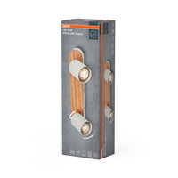 Lámpara de techo OSRAM LED Spot Wood Line 2xGU10 blanca y decoración de madera