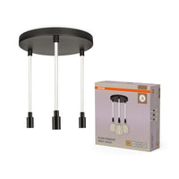 Lámpara colgante OSRAM DECOR Glow Plate, cable iluminado, 3 LED E27 Select