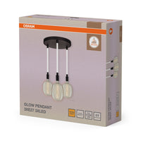 Lámpara colgante OSRAM DECOR Glow Plate, cable iluminado, 3 LED E27 Select